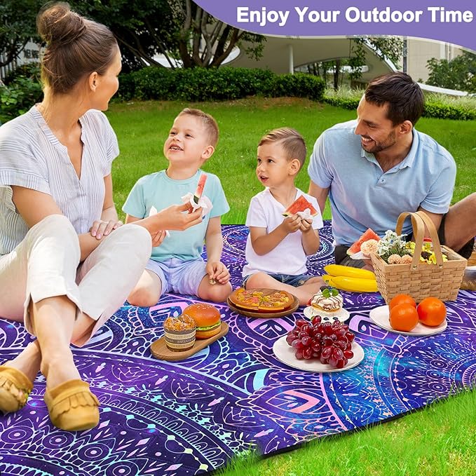 ICOSY Picnic Blankets Beach Blanket, Waterproof Outdoor Blanket Sandproof Picnic Camping Mat Camping Essentials 78" x 59"