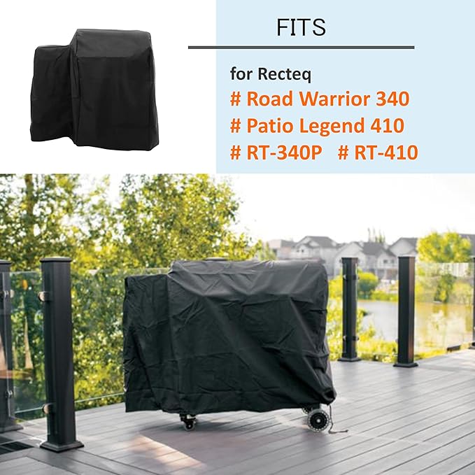 Premium Grill Cover for Recteq Patio Legend 410,Road Warrior 340 Wood Pellet Grill,for Rec Tec Patio Legend RT-410,RT-340 Grill Cover Accessories