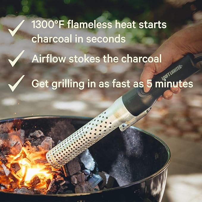 Looftlighter Classic - Electric Charcoal Starter & Fire Lighter, Superheated Air Technology, 1300°F in 60 Seconds, for BBQ Grills, Smokers & Fireplaces