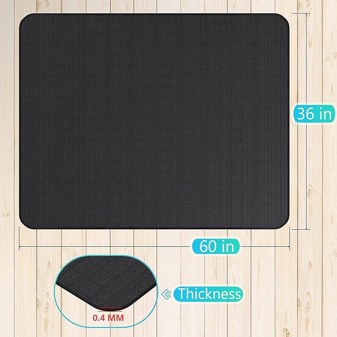UBeesize Thickened 60x36 inch Under Grill Mat for Outdoor Grill, Fireproof Mat for Lawn, Smokers, Gas Grills, Deck and Patio, Fireplace Mat Fire Pit Mat,Oil-Proof Waterproof Non-Slip BBQ Protector