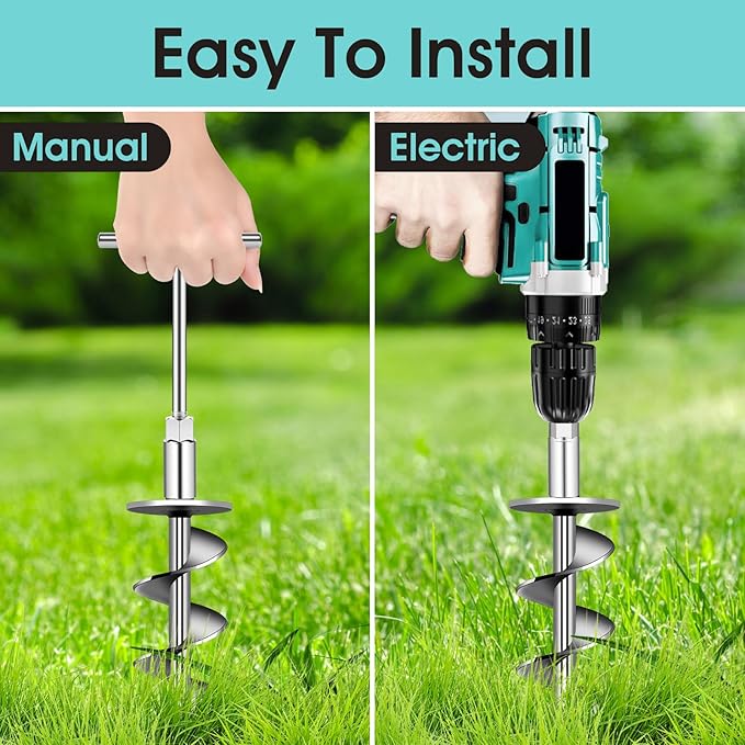 Ground Anchors Screw in, Heavy Duty Ground Trampoline Stakes High Wind Tent Stakes for Tent, Trampoline, Gazebo, Carport, Trap Anchor, Canopies, Swing Set