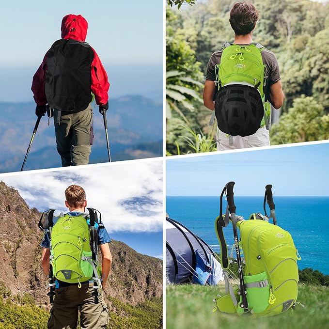 Hydration Pack,20L Hydration Backpack, Hiking Internal Frame Backpacks with 2L Hydration Water Bladder and Rain Cover, for Cycling,camping, hunting,Ski, Snow for Men, Women (light green)