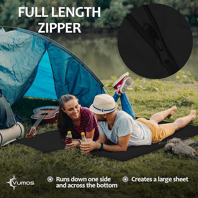 Sleeping Bag Liner and Camping Sheet – Silk Like Material for Travel - Has Full Length Zipper