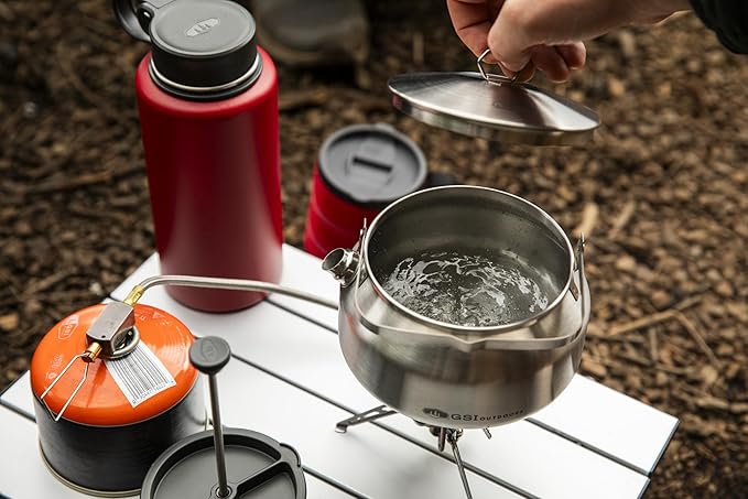 GSI Outdoors Glacier Stainless Steel Tea Kettle 1 qt. - Camping, Outdoors, & RV