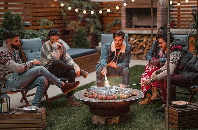 only fire BBQ Solid Stainless Steel Rod Foldable Cooking Grates for Grill, Fire Pit, 36-inch