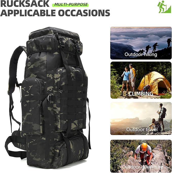 King'sGuard 70L Camping Hiking Backpack Tactical Backpack Military Molle Rucksack Backpack for Outdoor