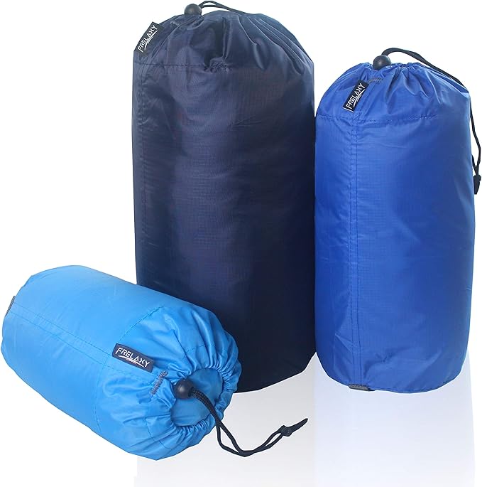 Frelaxy Stuff Sack Set 3-Pack (3L&5L&9L), Ultralight Ditty Bags with Dust Flap for Traveling Hiking Backpacking