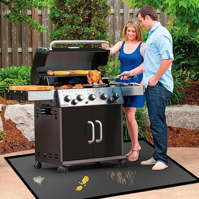 48 ×40 inches Under Grill Mats for Outdoor Grill/ BBQ Mat for Under BBQ, Fireproof Mat- Fire Pit Mat -Protector Mat - Oil-Proof Grill Floor Pads - Solo Stove Mat for Deck Patio Outdoor Smokers Grills