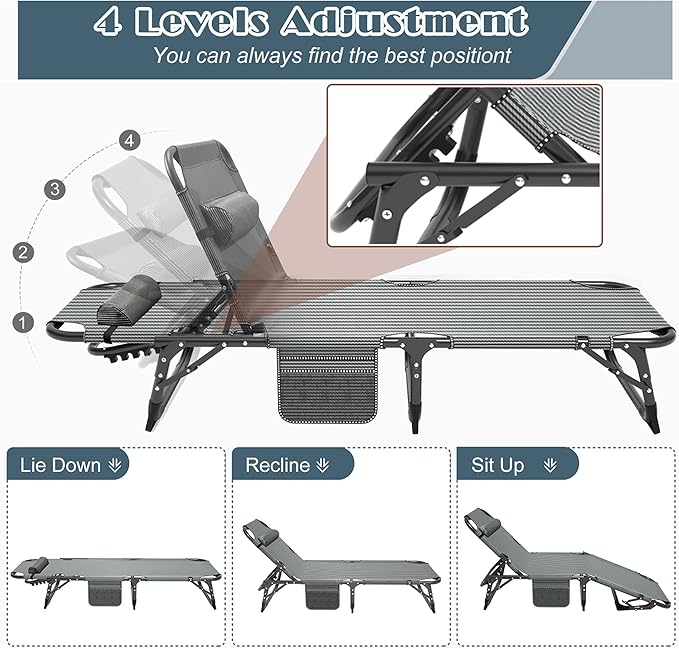 ABORON Folding Camping Cot for Adults, Heavy Duty 3-in-1 Bed for Guest Sleeping, Adjustable Double-Layer 1200D with Mattress & Carrying Bag for Home, Office, Vacation, Hospital Use