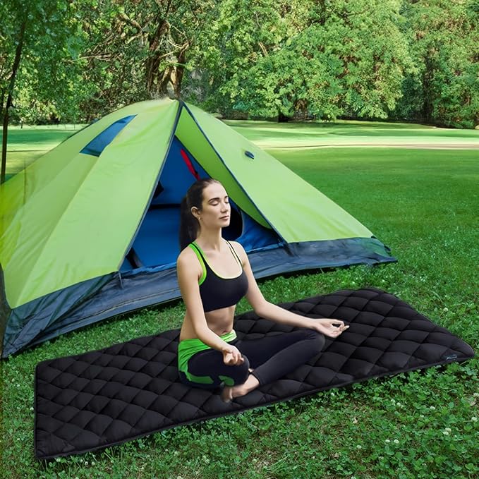 Quilted Foam Mattress Topper Pad, Non-Slip Super Soft Comfortable 75"x30", Cool Sleeping Pad for Camp Cot/RV Bunk/Narrow Twin Beds