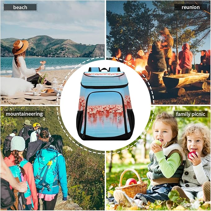 Cooler Backpack Insulated Leak Proof Beach Cooler Bag 30 Cans Waterproof Lightweight Soft Lunch Picnic Cooler for Men Women