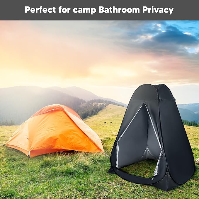 Pop Up Large Privacy Tent - 7ft Tall - Oversized Strong Camping Toilet Tent- Portable Camp Shower Pod w/Hooks- Porta Pod- Outdoor Bathroom, Potty, Changing Private Room