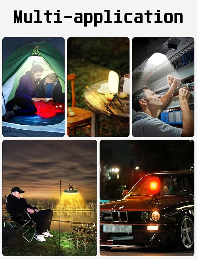 16500mAh 4000LM Camping Light Rechargeable Lantern with Magnet Base, Power Bank, 4 Modes Tent Lights, IP65 Waterproof, Portable LED Flashlight, Power Outage Lights for Home