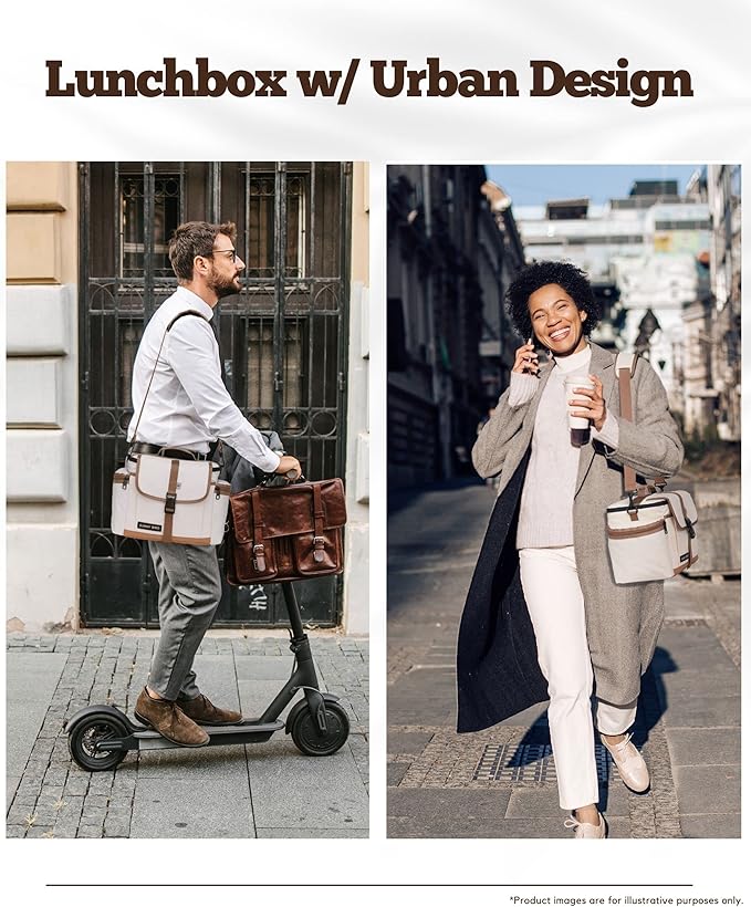 SUNNY BIRD 15L Insulated Lunch Bag with Foldable and Leakproof Design, Thermally Insulated, Shoulder Strap for Women, Men (Classic Ivory)