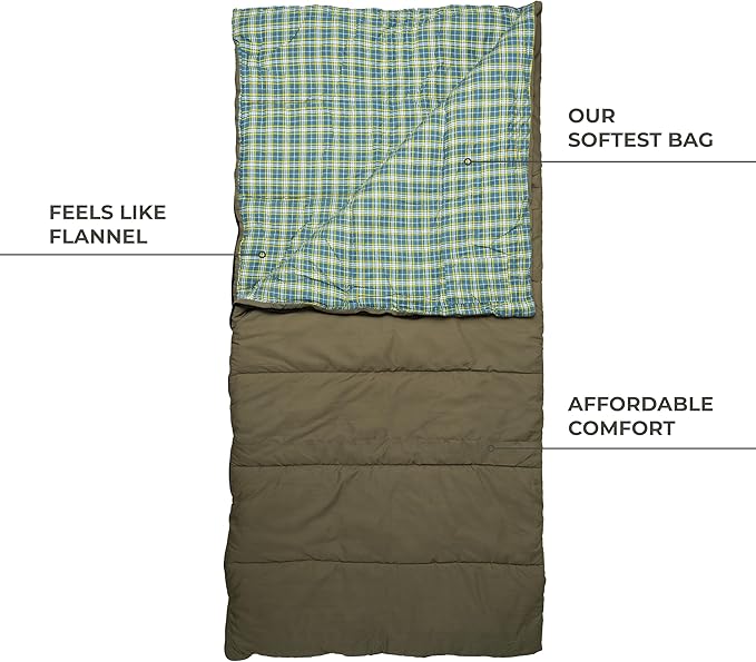 Teton Evergreen Sleeping Bag for Adults. Choose for Any Weather. Warm Sleeping Bags for Camping, Hunting, and Base Camp