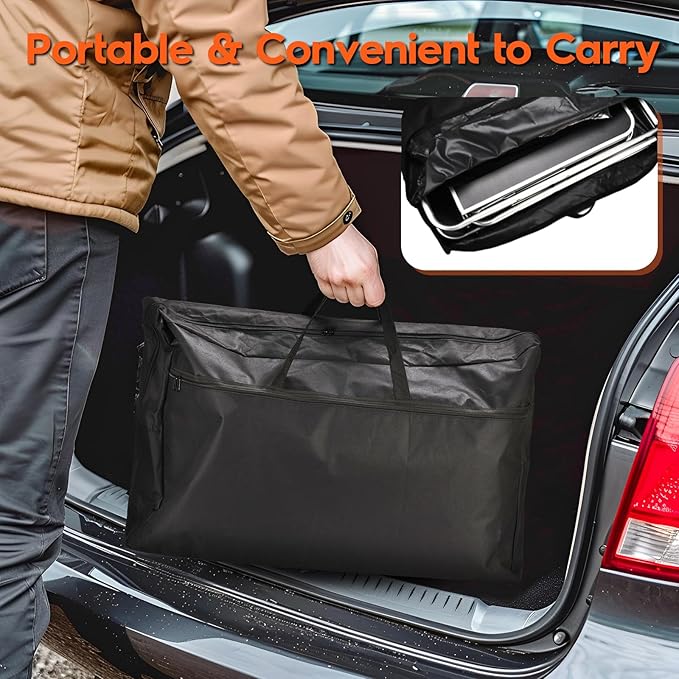 Cmaping KitchenTable, Aluminum Folding Camping Cook Station with Windshield, Upgrade Light Stand, Storage Bag, Quick Installation for Outdoor, Picnic, Cooking