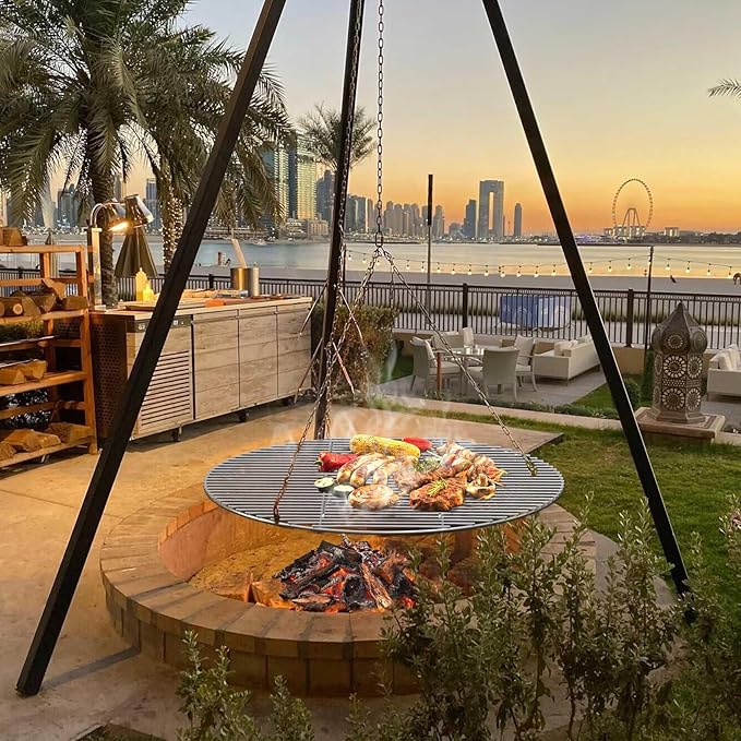 only fire Stainless Steel Cooking Grate BBQ Cladding Rod Cooking Grate for Grill, Fire Pit, 30-inch