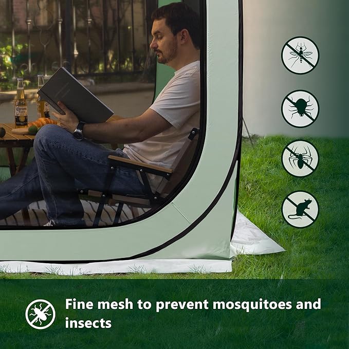 Pop Up Tent,Portable Canopy Tent with Mesh Mosquito Net, Screen House Room Canopy Shade Screen Tent 6 x 6 FT with Carry Bag for Patio, Backyard, Sports & Outdoors Activities, Green