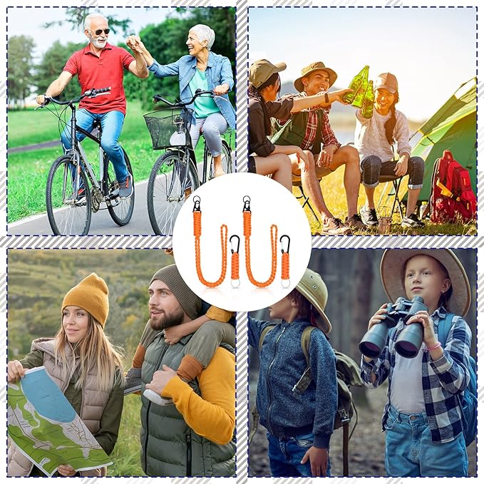 Frienda 2 Set Heavy Duty Paracord Lanyard Necklace Whistles Strap Braided 550 Keychain Lanyard for Outdoor Activities Camera