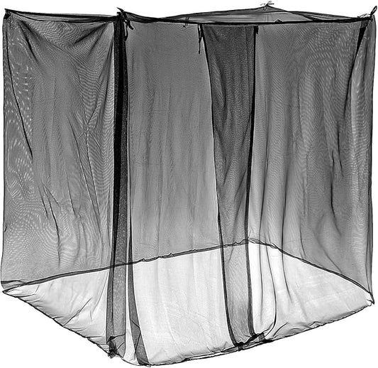 4 Corners Mosquito Net for Mosquiteros para Camas Bed Canopies Netting Bed Drapes Rectangular Mosquito Mesh for Camping Home Outdoor Travel Dormitory(Black,L75 X W79 X H67 Inch)