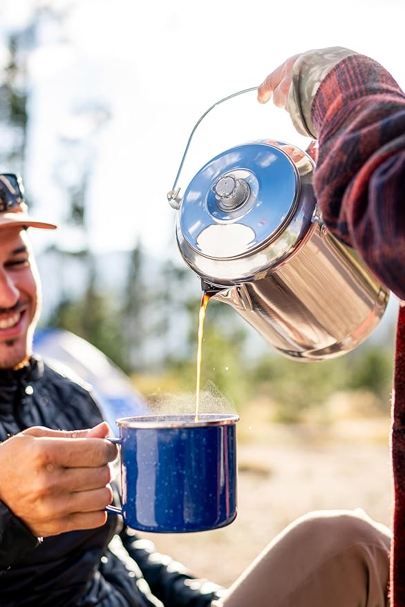 Stansport Aluminum Percolator Coffee Pot with Wire Handle