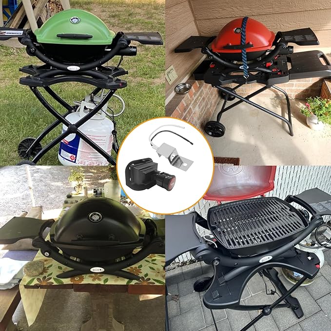 SafBbcue 64868 Electronic 2-Outlet Ignition Kit Replacement Parts for Weber Q1200 Q2200 Series Grills (from '14-Present), Compatible with Weber Igniter 64868, for Weber 51010001 51200001 Gas Grill