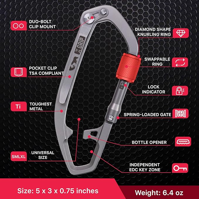 GPCA Carabiner Keychain Clip, Key Organizer, Key Ring, car Key Holder, Multi Tool EDC Gear with Bottle Opener