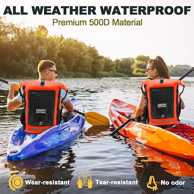 Waterproof Backpack Dry Bag 35L/55L β Heavy Duty Roll-Top Hiking Backpack Sack Keeps Gear Dry for Travel, Kayaking, Boating, Camping, Rafting and Fishing