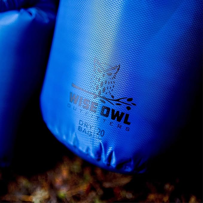 Wise Owl Outfitters Waterproof Dry Bag - Fully Submersible 1pk or 3pk Ultra Lightweight Airtight Waterproof Bags - 5L, 10L and 20L Sizes - Diamond Ripstop Roll Top Drybags
