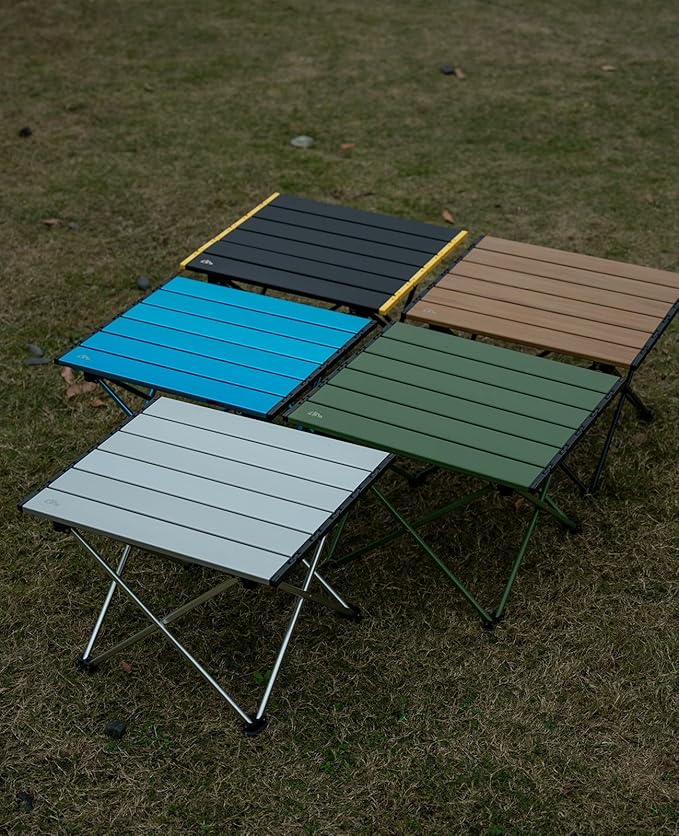 iClimb Ultralight Compact Camping Folding Table with Carry Bag (Green - S)