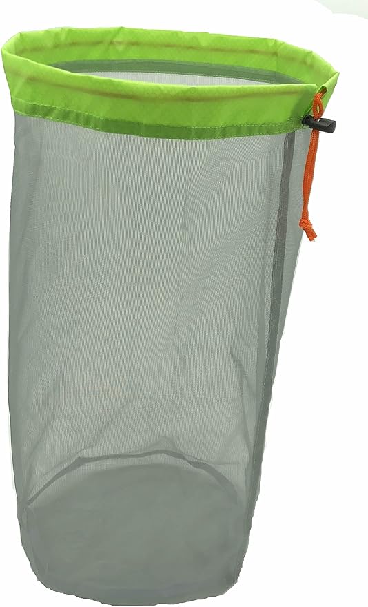 Lightweight See-through Mesh Stuff Sack Ditty Bags, Nylon Drawstring Storage Pouch Bags for Camping Travel Hiking, Set of 3
