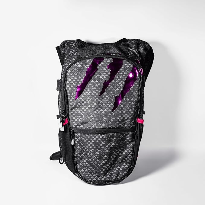 RAVERUNNER® Dino Festival Water Backpack - Dual Chamber Hydration - 3L Insulated Water Backpack for Raves, Festivals, Hiking, Running - Festival Hydration Pack for Hydration Backpack Rave