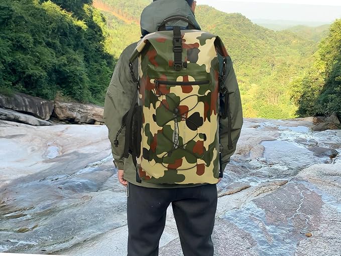 Waterproof Backpack for Men and Women - Roll-Top Floating Dry Bag Backpack for Kayaking, Rafting, Boating, Beach (Black)