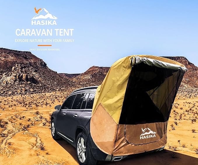 Hasika Camping Tent 2 Person Sun Shade Privacy Shelter Easy Set Up 120 Seconds Waterproof 3000MM UPF 50+ Yellow