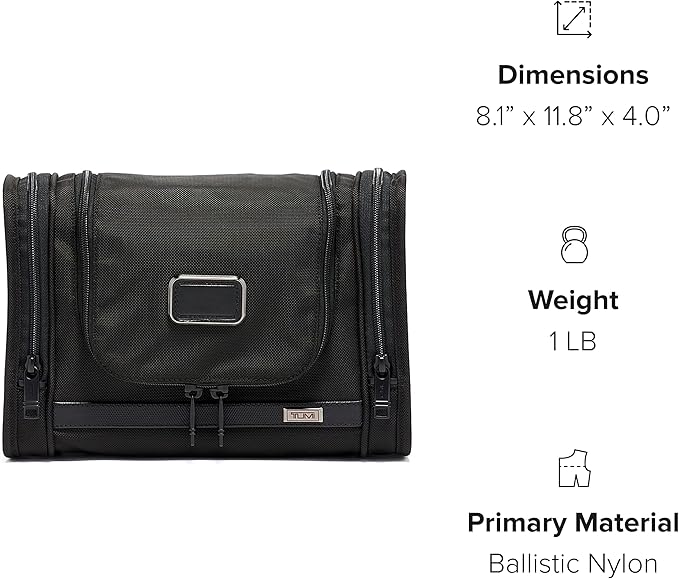 TUMI - Alpha Hanging Travel Kit - Toiletries Travel Bag - Cosmetics Organizer - Travel Essentials Bag with Hooks & Pockets - Black