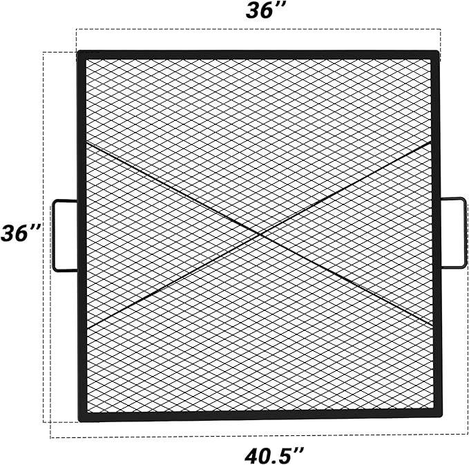 onlyfire X-Marks Square Fire Pit Cooking Grate, 36-Inch