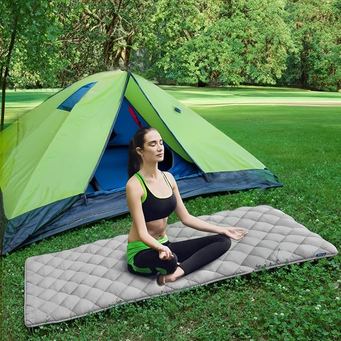 Quilted Foam Mattress Topper Pad, Non-Slip Super Soft Comfortable 75"x30", Cool Sleeping Pad for Camp Cot/RV Bunk/Narrow Twin Beds