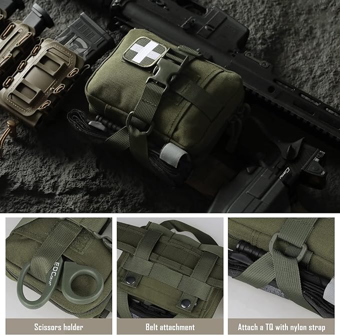 Tactical EMT Pouch, Rip Away Molle Medical Pouches IFAK Tear-Away First Aid Kit Emergency Survival Bag for Travel Outdoor Hiking