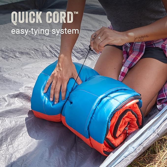 Coleman Kompact Cool-Weather Sleeping Bag, 20°F/30°F/40°F Adult Sleeping Bag with Heat Retention, Stuff Sack, & Snag-Free Zipper