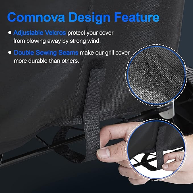Comnova Charcoal Kettle Grill Cover - 600D BBQ Cover for Weber 22 Inch Charcoal Grill, Heavy Duty & Waterproof Covers for Weber 22 Inch Master Touch Charcoal Grill, Original Kettle Grill and More
