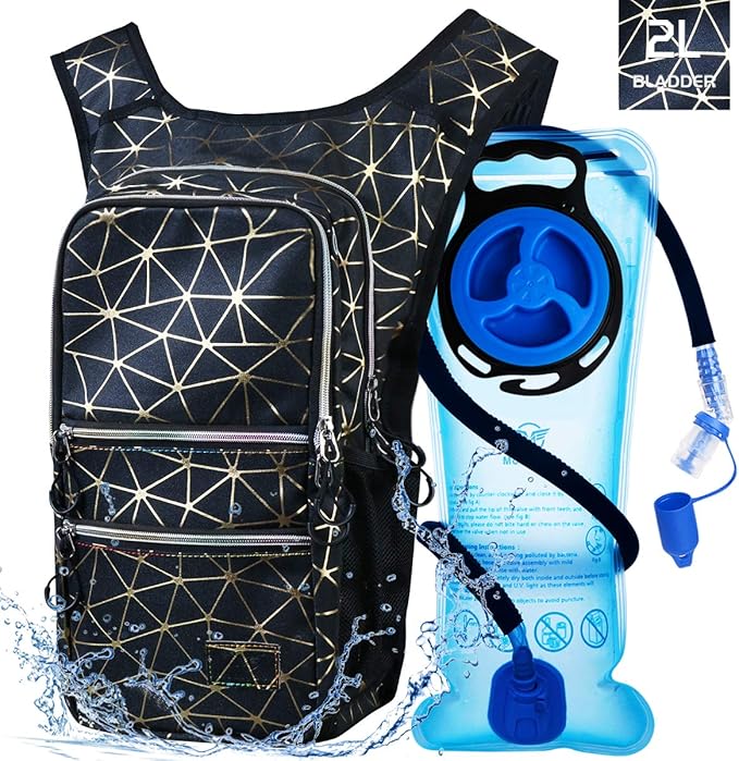 Hydration Backpack Pack, Water Backpack 20L Included 2L Hydration Bladder, Festival Essential - Rave Hydration Pack Hydropack for Hiking, Running, Biking, Festival Gear