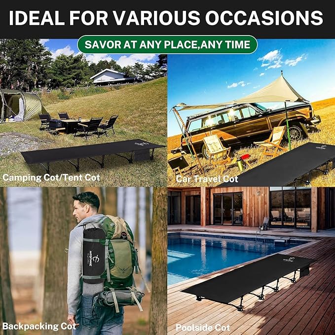 HITORHIKE Camping Cot Compact Folding Cot Bed for Outdoor Backpacking Camping Cot Bed