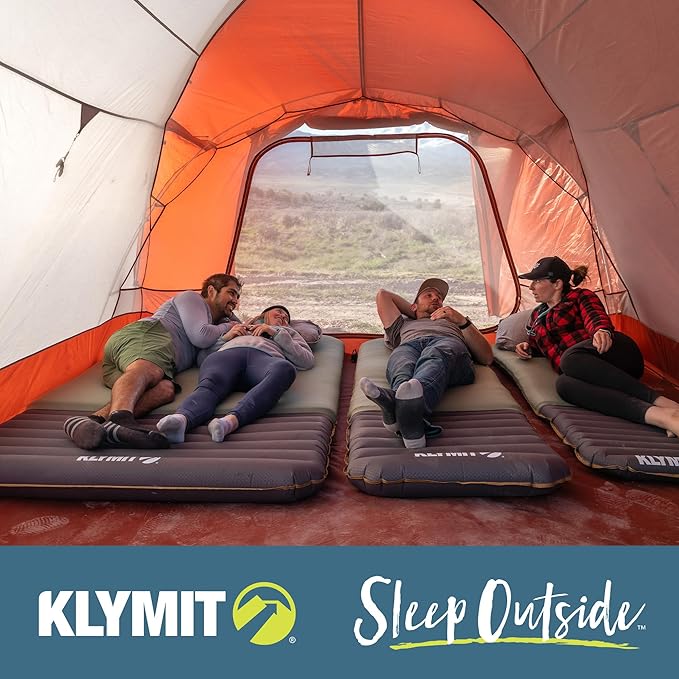 Klymit Klymaloft Lofted Hiking and Backpacking Air Bed, Inflatable Sleeping Pad for Camping with Memory Foam,Green