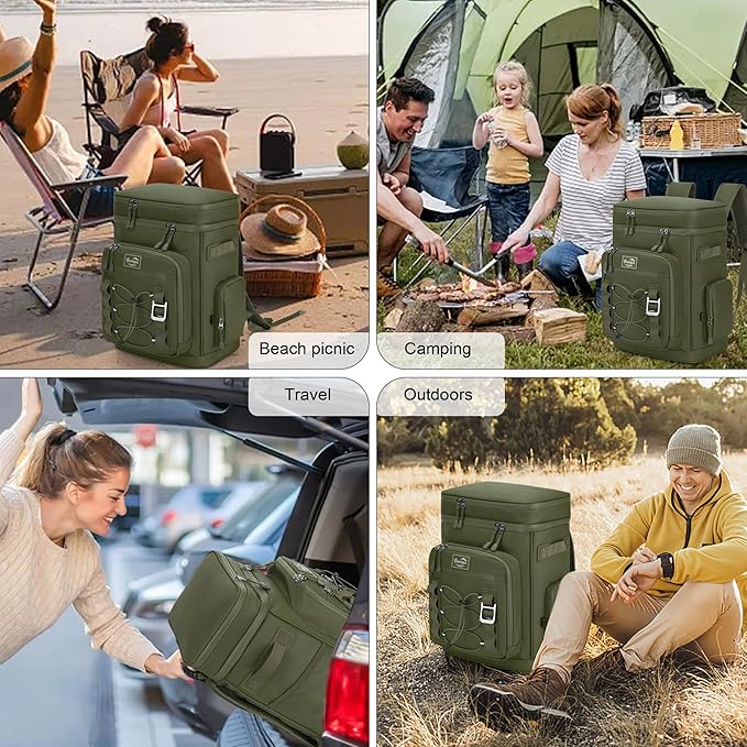 42Cans Cooler Backpack Insulated Leak Proof for Men & Women, Large Waterproof Backpack Cooler for Beach, Picnic, Outdoor, Leakproof, Multi-Functional