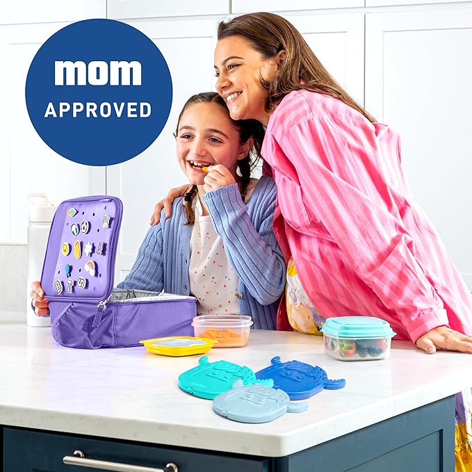 Cool Coolers by Fit & Fresh Kids Lunch Box Ice Packs, Slim Shaped Ice Packs for Lunch Bags and Coolers, Reusable Lunch Ice Packs, Multicolored, Yeti Shape, 4PK