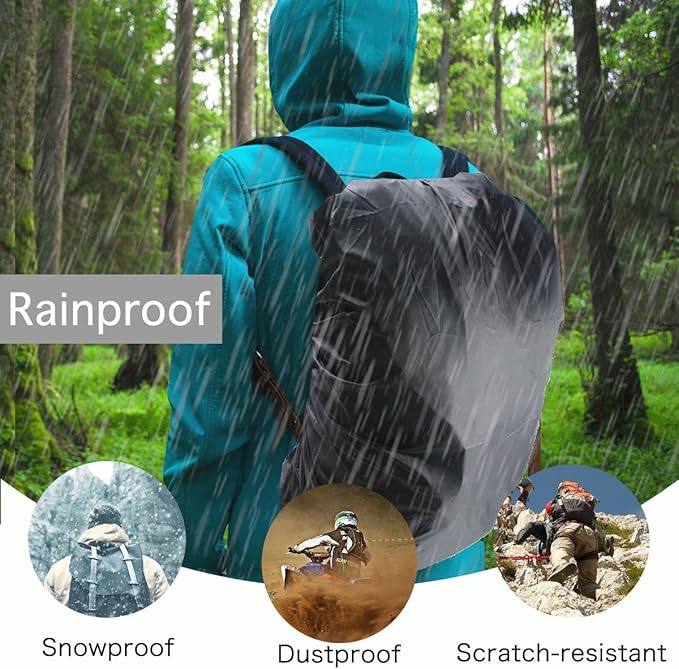 Frelaxy Waterproof Backpack Rain Cover, 8000mm Waterproof Level, Upgraded Ultra-Strong Multilayer Structure, Antislip Cross Buckle Strap, Ultralight Compact Portable, for Hiking, Camping, Traveling