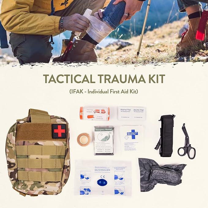 72-Hour Survival Kit | 45L Bug Out Bag | Survival Gear with First Aid, Water Filter, Food, Tools | Camping, Hiking, Outdoor Preparedness Equipment