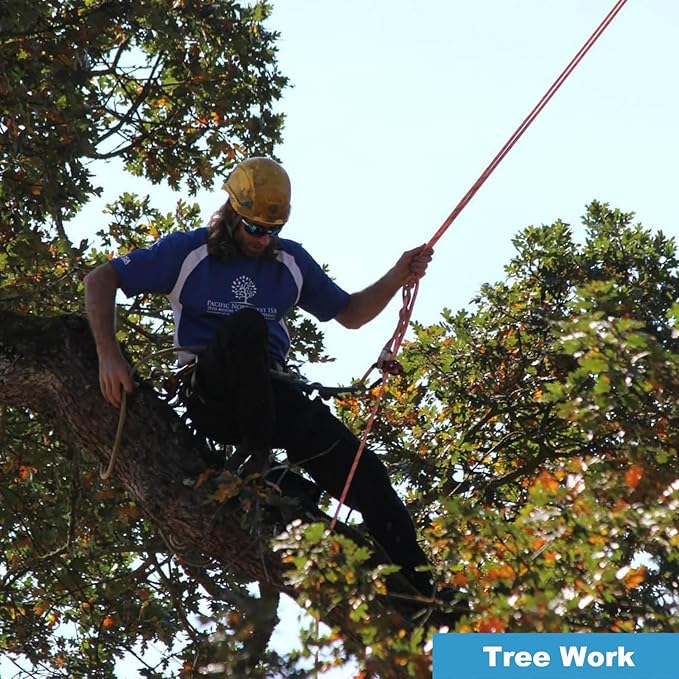 3/4 Inch x 200 Feet Double Braided Arborist Rigging Rope - Heavy Duty Polyester Rope for Tree Work Climbing Swing Nautical Outdoor Adventures, Orange