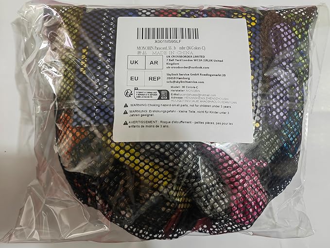 MONOBIN Paracord Combo Kit - 36 Colors, Multifunction Ropes & Accessories for Crafts