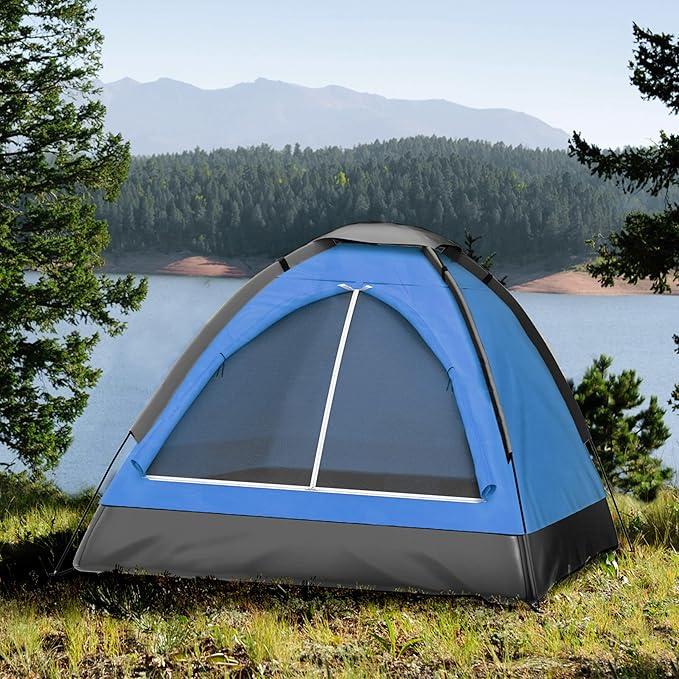 2 Person Camping Tent with Rain Fly and Carrying Bag